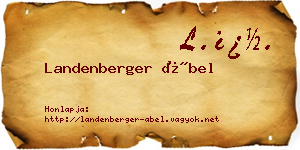 Landenberger Ábel névjegykártya